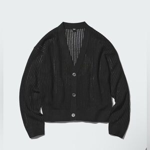Uniqlo MESH V-NECK SHORT CARDIGAN